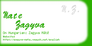 mate zagyva business card